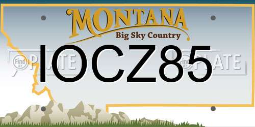 IOCZ85 Montana License Plate