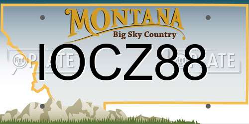 IOCZ88 Montana License Plate