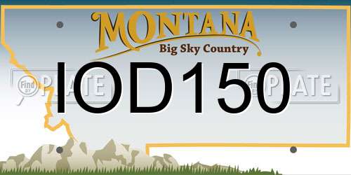 IOD150 Montana License Plate