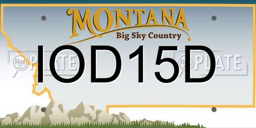 IOD15D Montana License Plate