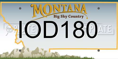 IOD180 Montana License Plate
