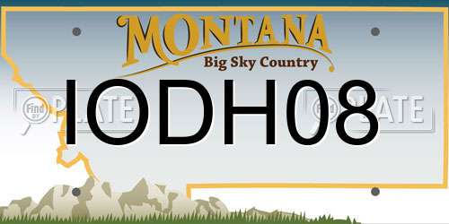 IODH08 Montana License Plate