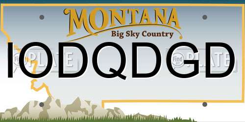 IODQDGD Montana License Plate
