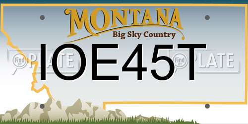 IOE45T Montana License Plate