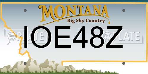 IOE48Z Montana License Plate