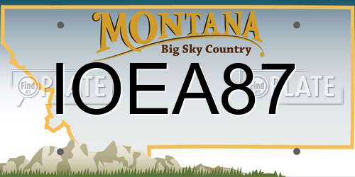 IOEA87 Montana License Plate