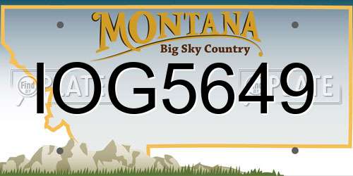 IOG5649 Montana License Plate