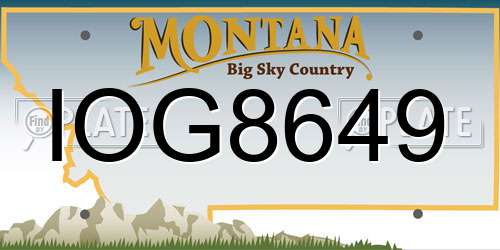 IOG8649 Montana License Plate