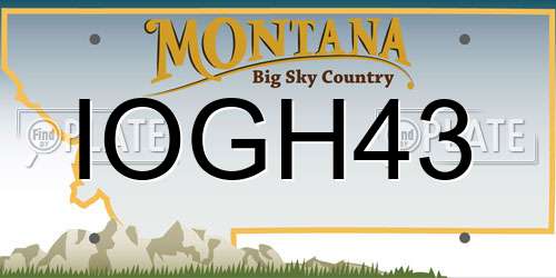 IOGH43 Montana License Plate