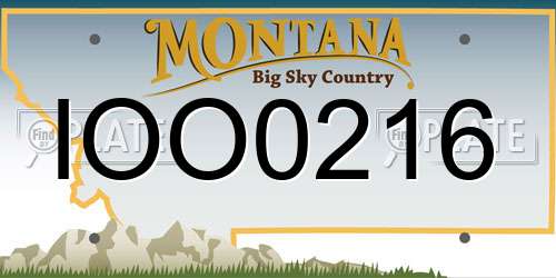 IOO0216 Montana License Plate