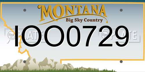 IOO0729 Montana License Plate
