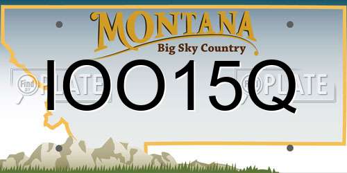 IOO15Q Montana License Plate
