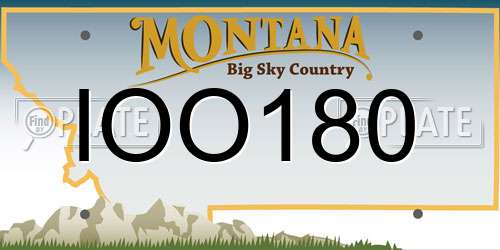 IOO180 Montana License Plate