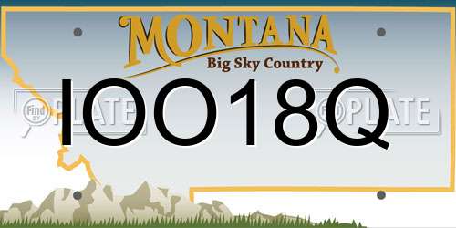 IOO18Q Montana License Plate