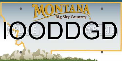 IOODDGD Montana License Plate