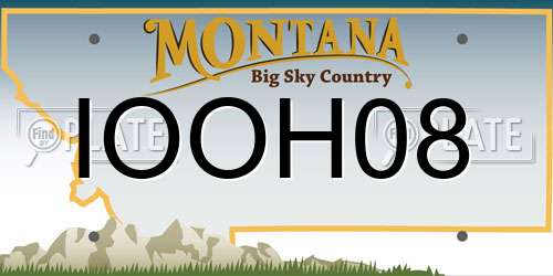 IOOH08 Montana License Plate