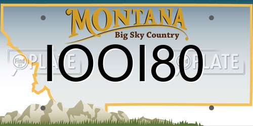 IOOI80 Montana License Plate