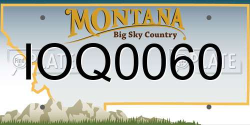 IOQ0060 Montana License Plate