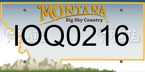 IOQ0216 Montana License Plate