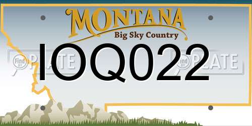 IOQ022 Montana License Plate