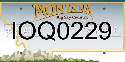 IOQ0229 Montana License Plate