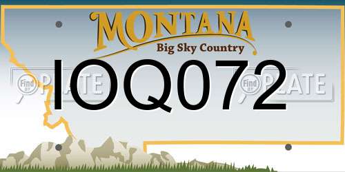 IOQ072 Montana License Plate