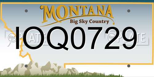 IOQ0729 Montana License Plate