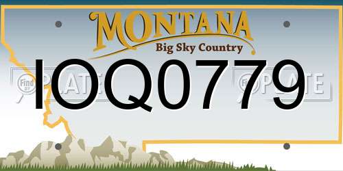 IOQ0779 Montana License Plate