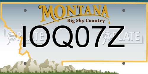 IOQ07Z Montana License Plate