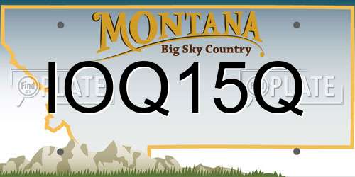 IOQ15Q Montana License Plate
