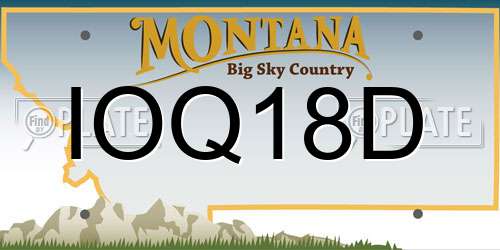IOQ18D Montana License Plate