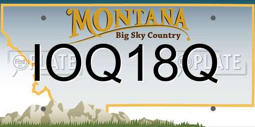 IOQ18Q Montana License Plate