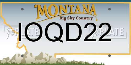 IOQD22 Montana License Plate