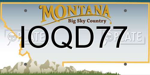 IOQD77 Montana License Plate