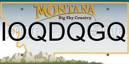 IOQDQGQ Montana License Plate