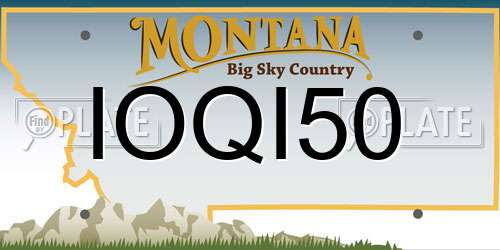 IOQI50 Montana License Plate