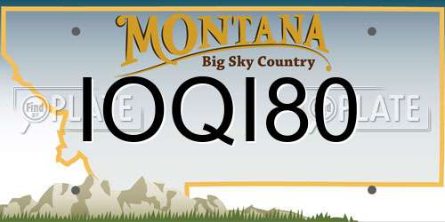 IOQI80 Montana License Plate
