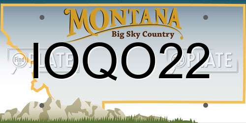 IOQO22 Montana License Plate