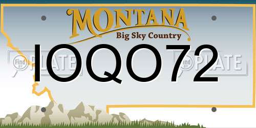 IOQO72 Montana License Plate