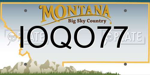 IOQO77 Montana License Plate