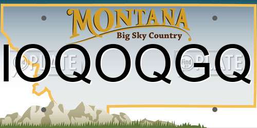 IOQOQGQ Montana License Plate