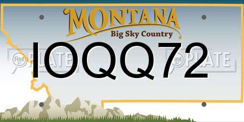 IOQQ72 Montana License Plate