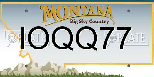 IOQQ77 Montana License Plate