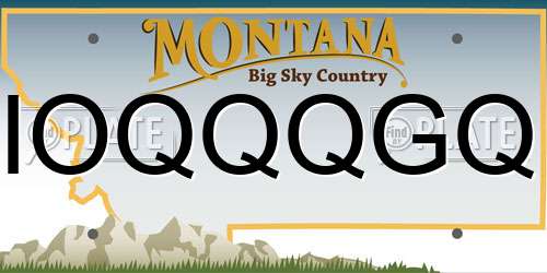 IOQQQGQ Montana License Plate