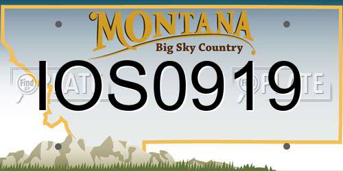 IOS0919 Montana License Plate