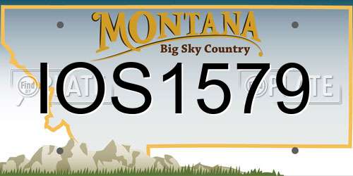 IOS1579 Montana License Plate