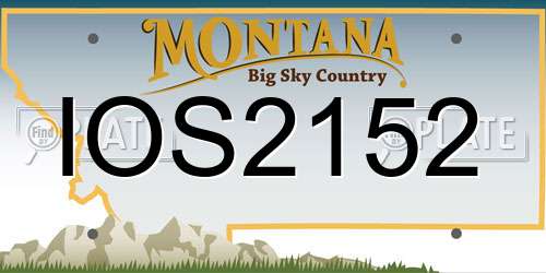 IOS2152 Montana License Plate