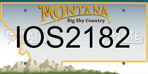 IOS2182 Montana License Plate