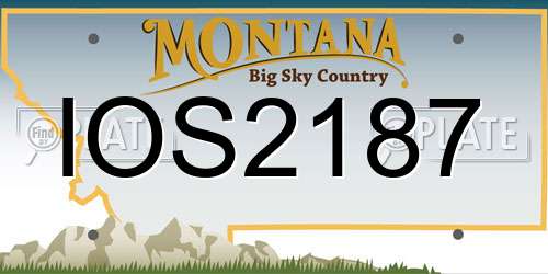 IOS2187 Montana License Plate