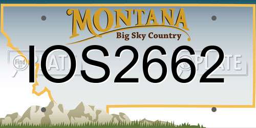 IOS2662 Montana License Plate
